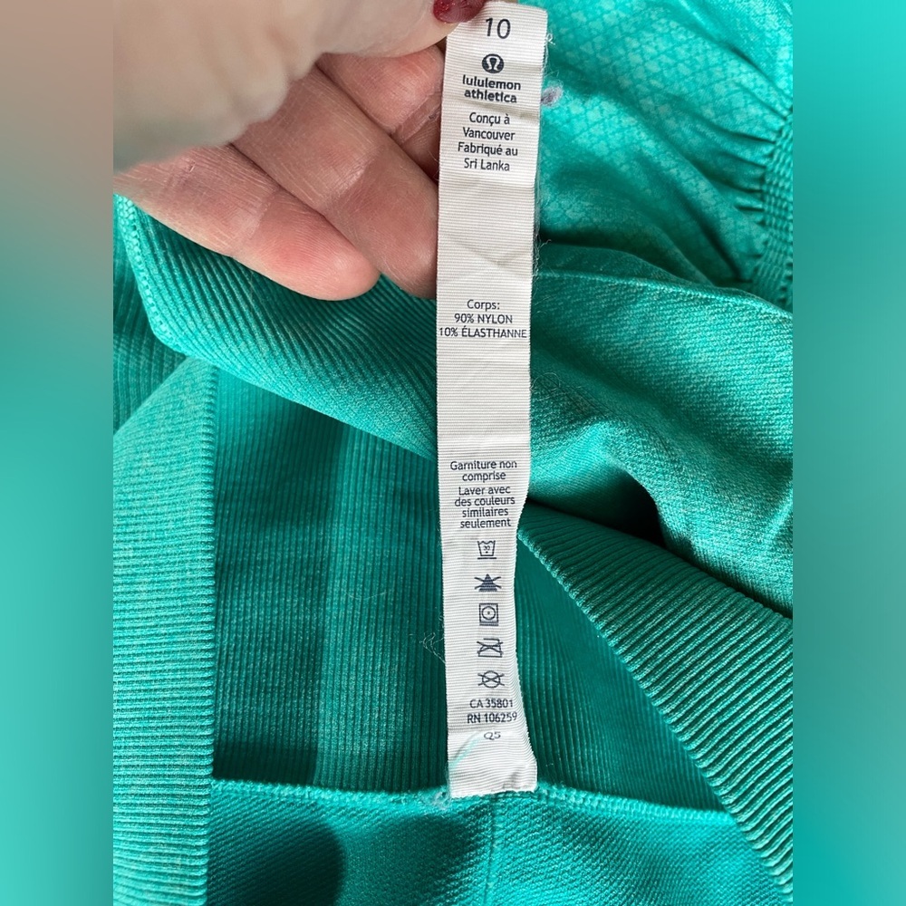 Lululemon In The Flow Crop II Leggings, Size 10, Heathered Blue Tropics - Picture 11 of 12